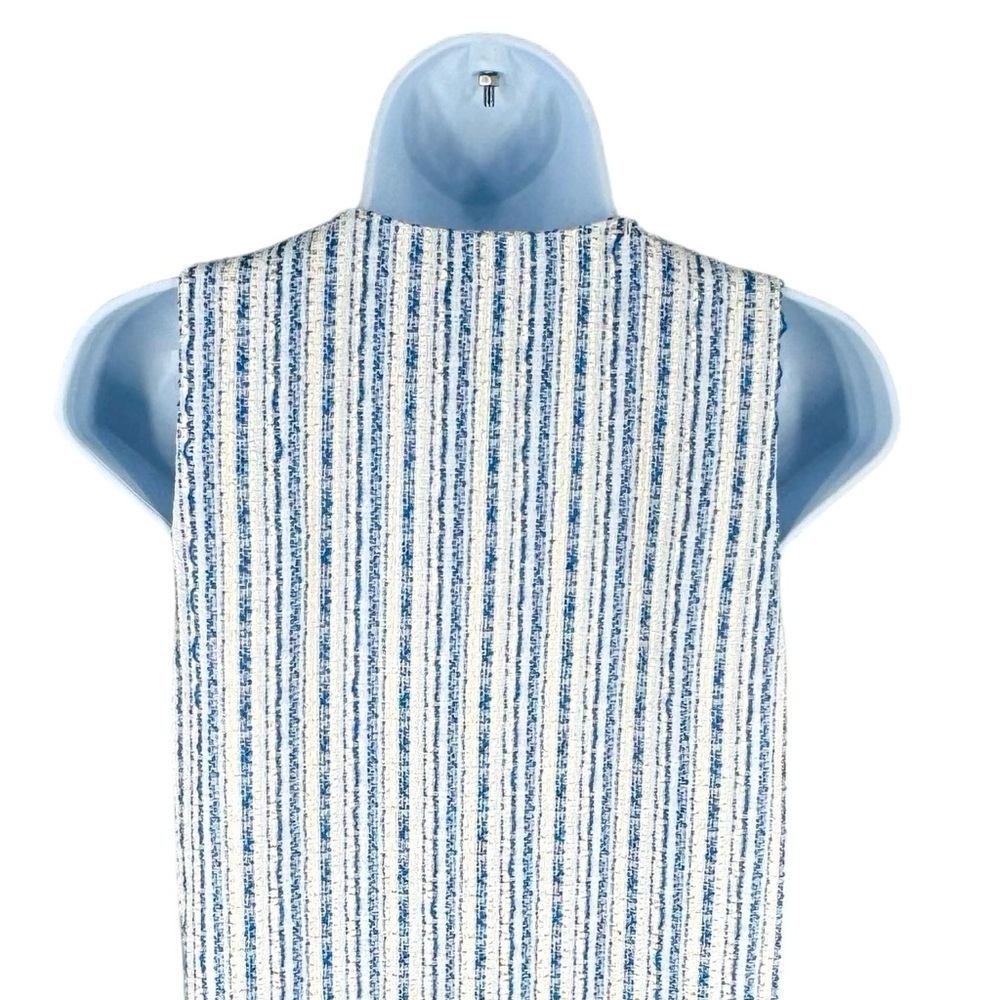Tuckernuck NEW Ethereal Tweed Bianca Sleeveless Blue Stripe Mini Dress Size S - Picture 9 of 12